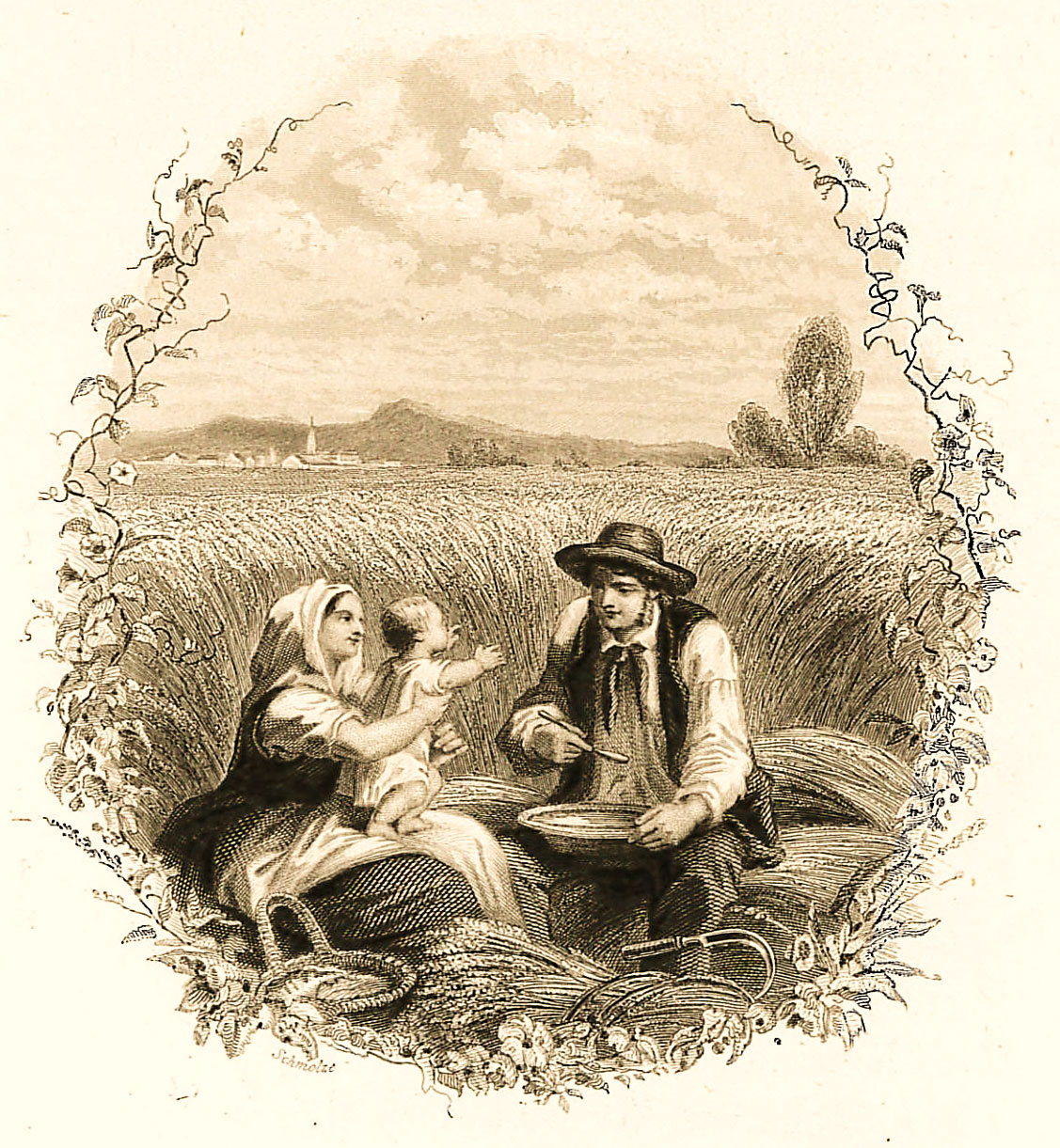 Image 9: Karl Hermann Schmolze: Harvest Nooning (c. 1855). Palouse Regional Studies Collection.